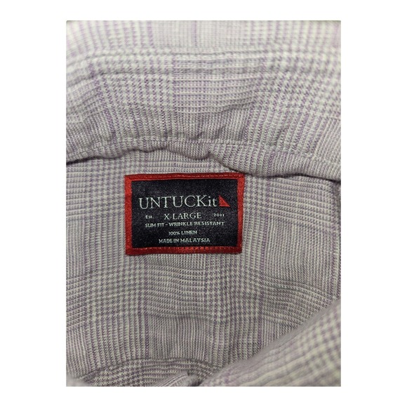 UNTUCKit Button Shirt Long Sleeve Men's XL Slim Fit 100% Linen Wrinkle Resistant - Picture 2 of 8